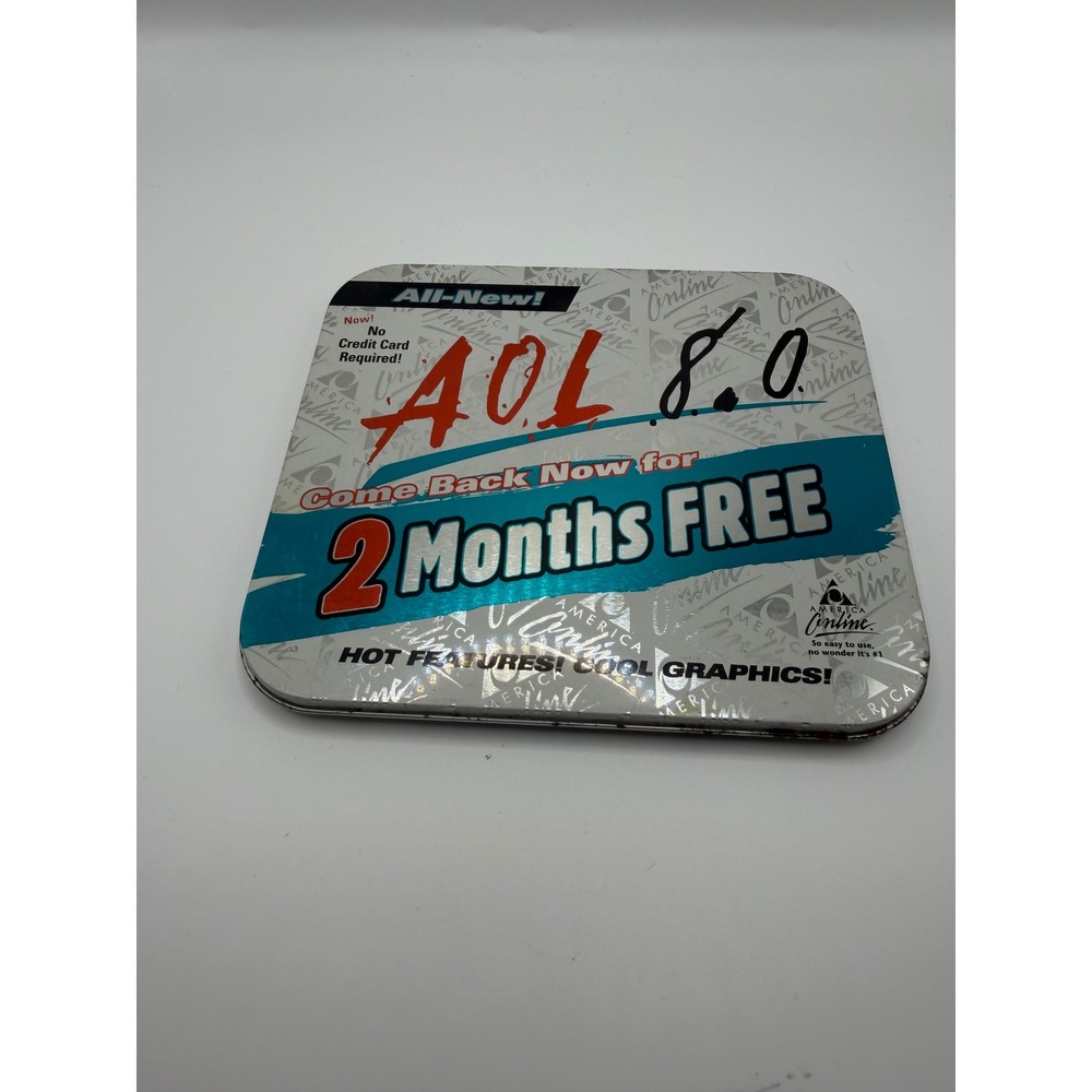 Vintage AOL 8.0 America Online Installation CD‎ in Promotional Metal Tin Y2K